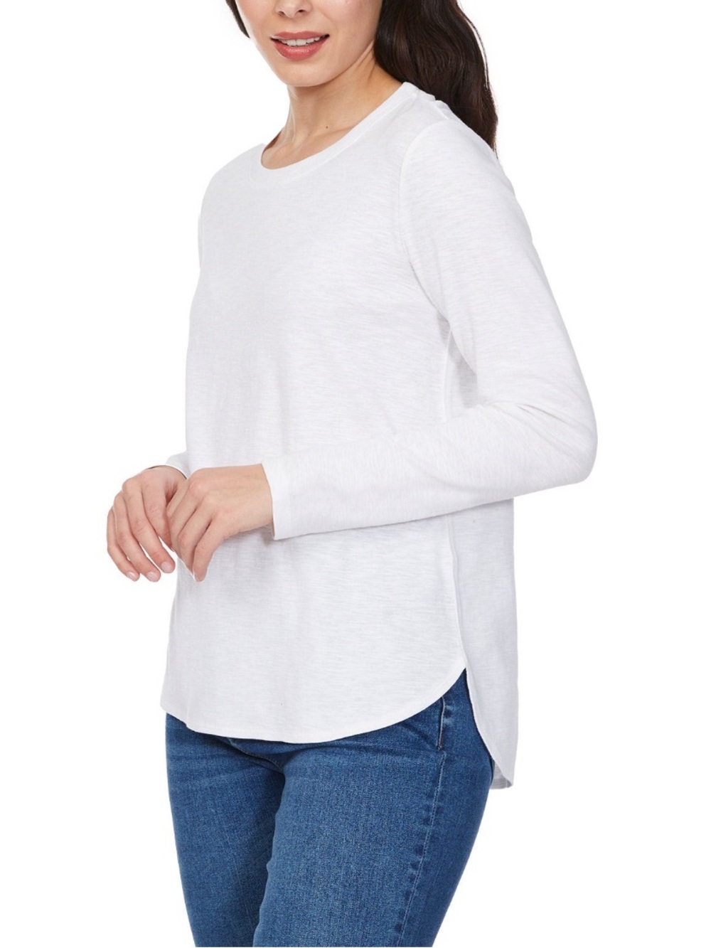 Kirkland White Slub Long Sleeve Tee